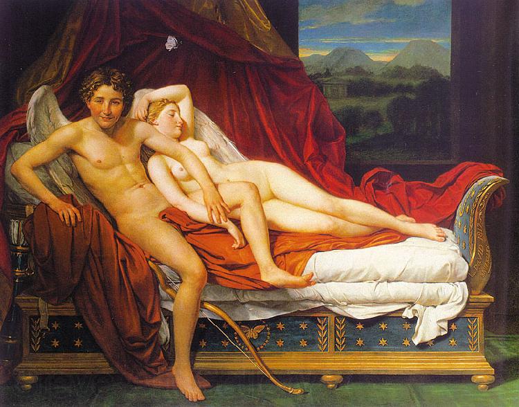 Jacques-Louis  David Cupid and Psyche1 France oil painting art